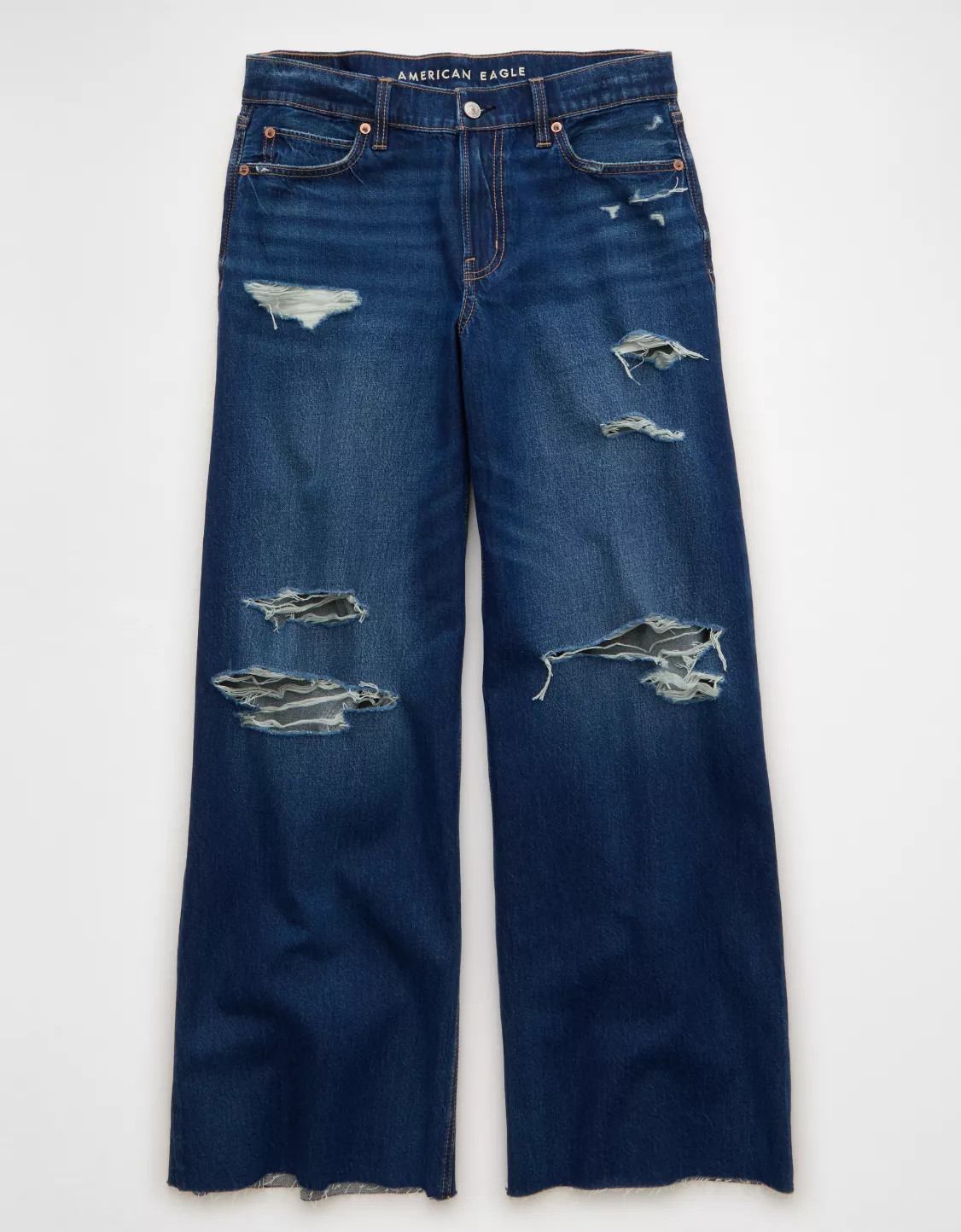 AE Dreamy Drape Strigid Low-Rise Ultra Wide-Leg Jean | American Eagle Outfitters (US & CA)