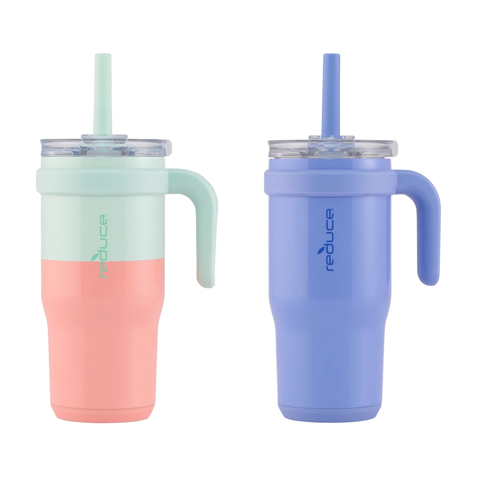 Reduce Vacuum Insulated Stainless Steel 2pk Coldee Mug with Lid and Spill-Proof Straw, Cornflower... | Walmart (US)