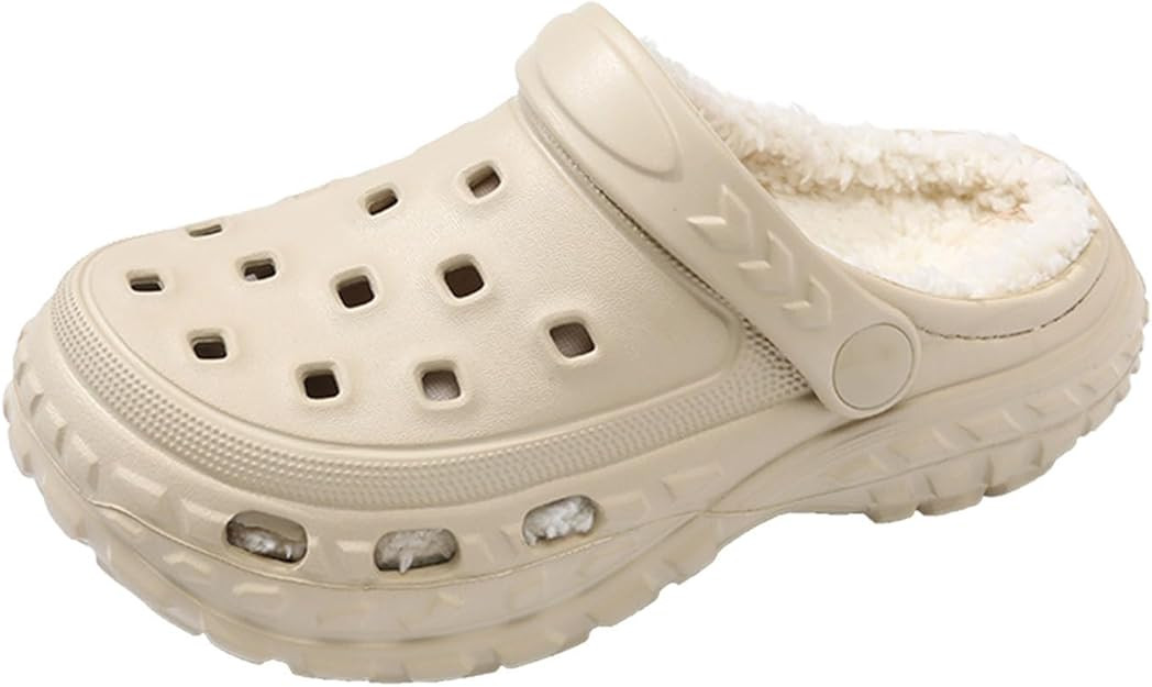 Kids Fur Lined Clogs Winter Warm Plush House Slippers Home Slippers Slip On Garden Shoes Indoor O... | Amazon (US)