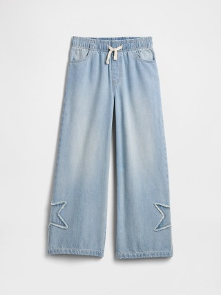 Kids High Rise Pull-On Wide-Leg Jeans | Gap Factory
