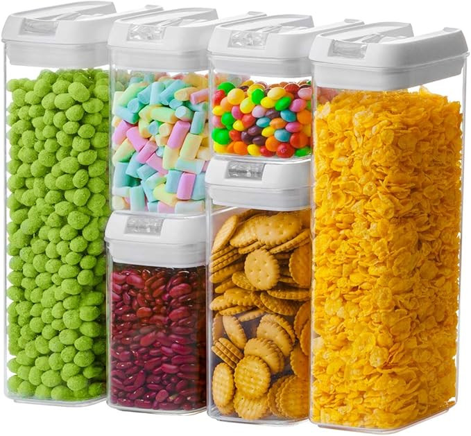 Numyton Airtight Food Storage Container Set of 6 with Lids made by Durable BPA-free Plastic for K... | Amazon (US)