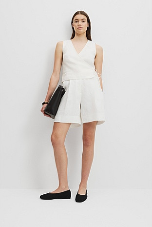 Organically Grown Linen Yarn Dyed Short | Country Road