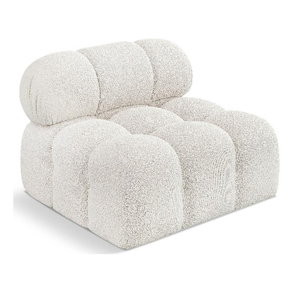 Meridian Furniture Ames Cream Boucle Fabric Armless - Walmart.com | Walmart (US)
