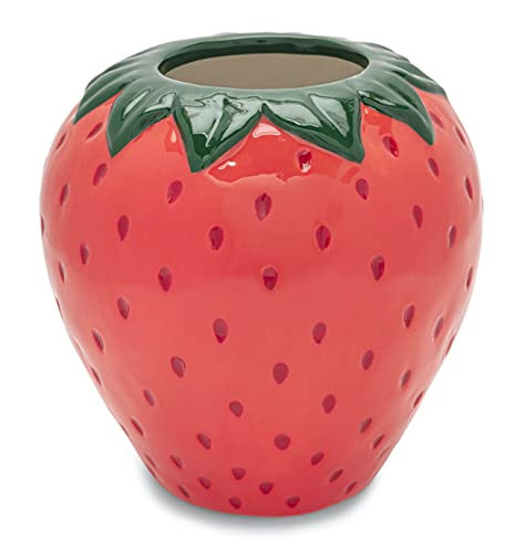 ban.do Vintage Inspired Strawberry Vase, Decorative Ceramic Vase, Large Flower Vase, Unique Strawberry Decor for Home/Kitchen/Office | Amazon (US)