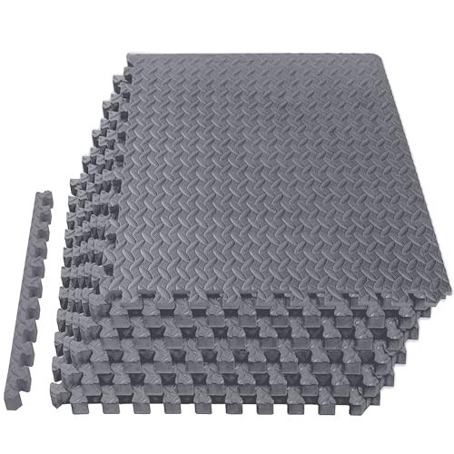 Mat Block APM002GY-1 Torin Interlocking Foam Tiles Puzzle Mats: EVA Gym Mat Flooring Exercise Equipment Mat for Home Gym Equipment, 24 SQ FT, 1/2 inch Thick, 6 Tiles, Grey | Amazon (US)