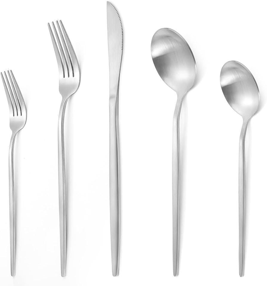 Silverware Set for 8, LAZAHOME Stainless Steel Flatware Cutlery Set, 40-Piece Kitchen Utensil Set... | Amazon (US)