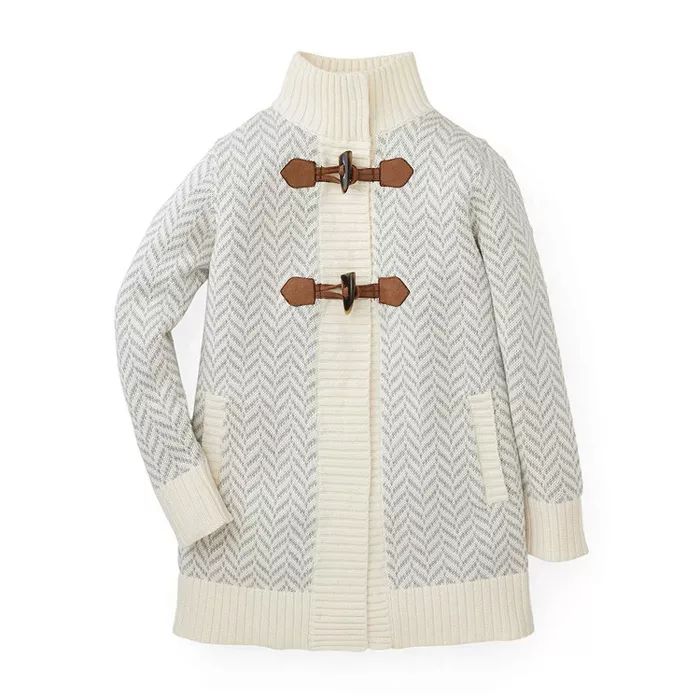 Hope & Henry Girls' Grey Herringbone Sweater Coat, Infant | Target
