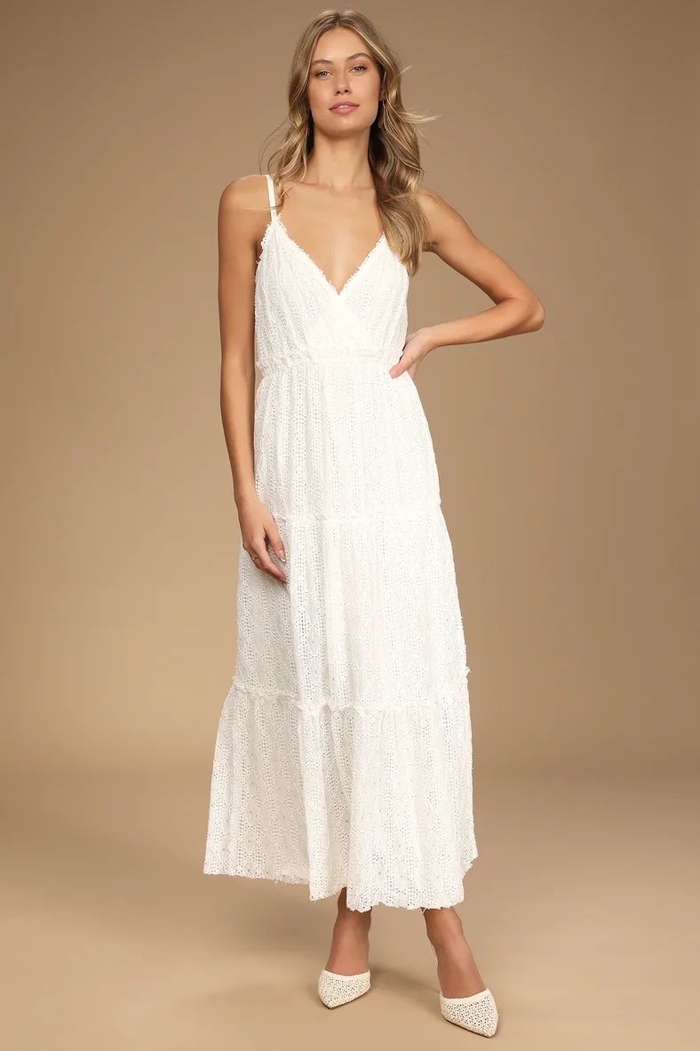 Summer Travels White Lace Tiered Maxi Dress | Lulus (US)