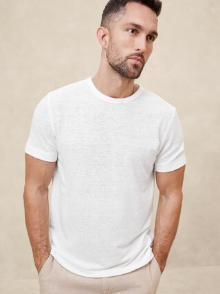 Linen-Blend T-Shirt | Banana Republic Factory