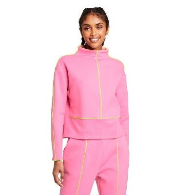 Women's Cropped Pullover Sweatshirt - Victor Glemaud x Target Pink | Target