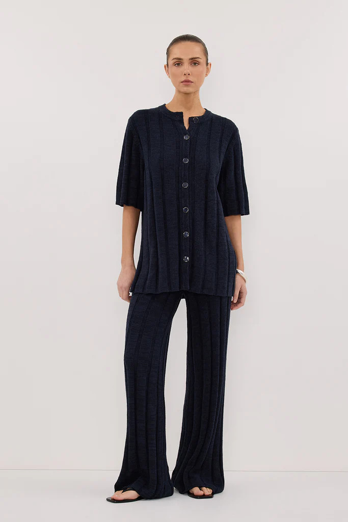 JAZZ INDIGO WIDE LEG KNIT PANT | DISSH