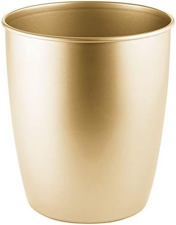 mDesign Round Metal Small Trash Can Wastebasket, Garbage Container Bin for Bathrooms, Powder Room... | Amazon (US)