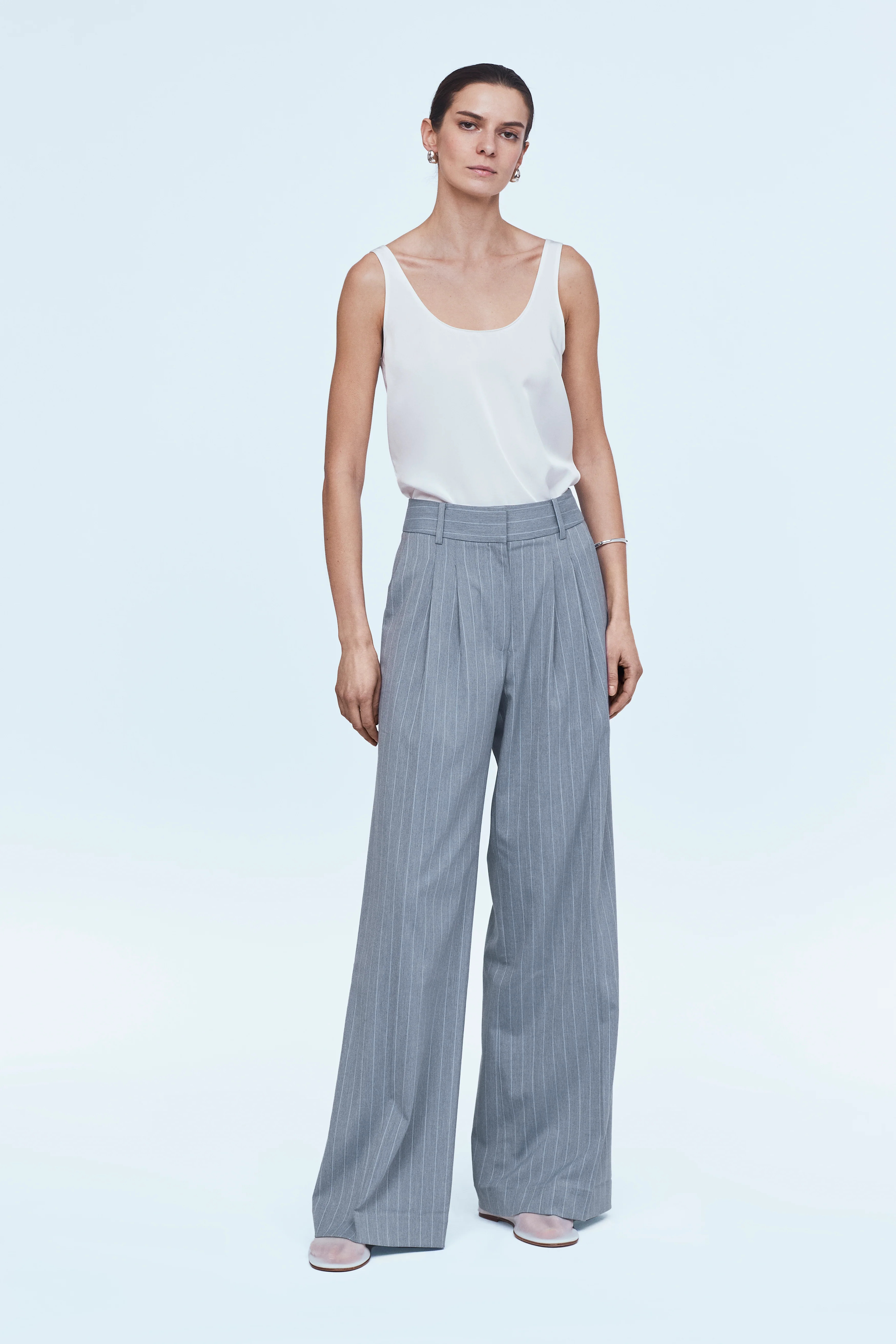 Striped Wide Leg Trousers | MAYSON the label