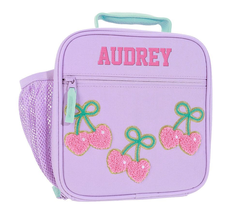 Mackenzie Stoney Clover Lane Lavender Cherry Bows Lunch Box | Pottery Barn Kids