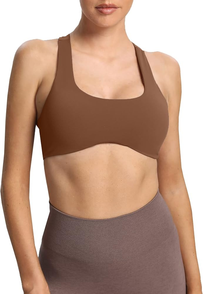 Aoxjox Women's Workout Sports Bras Fitness Backless Padded Define Sculpt Racerback Bra Yoga Crop ... | Amazon (US)