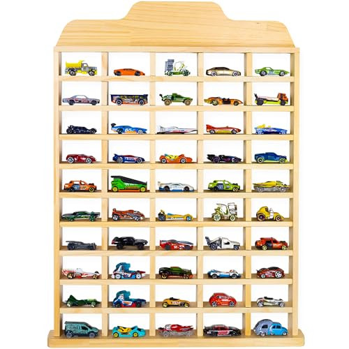 PATHFINDER PANDAS Wooden Toy Car Display Shelf - Holds 50 Cars - Matchbox Display Wall Mount for ... | Amazon (US)