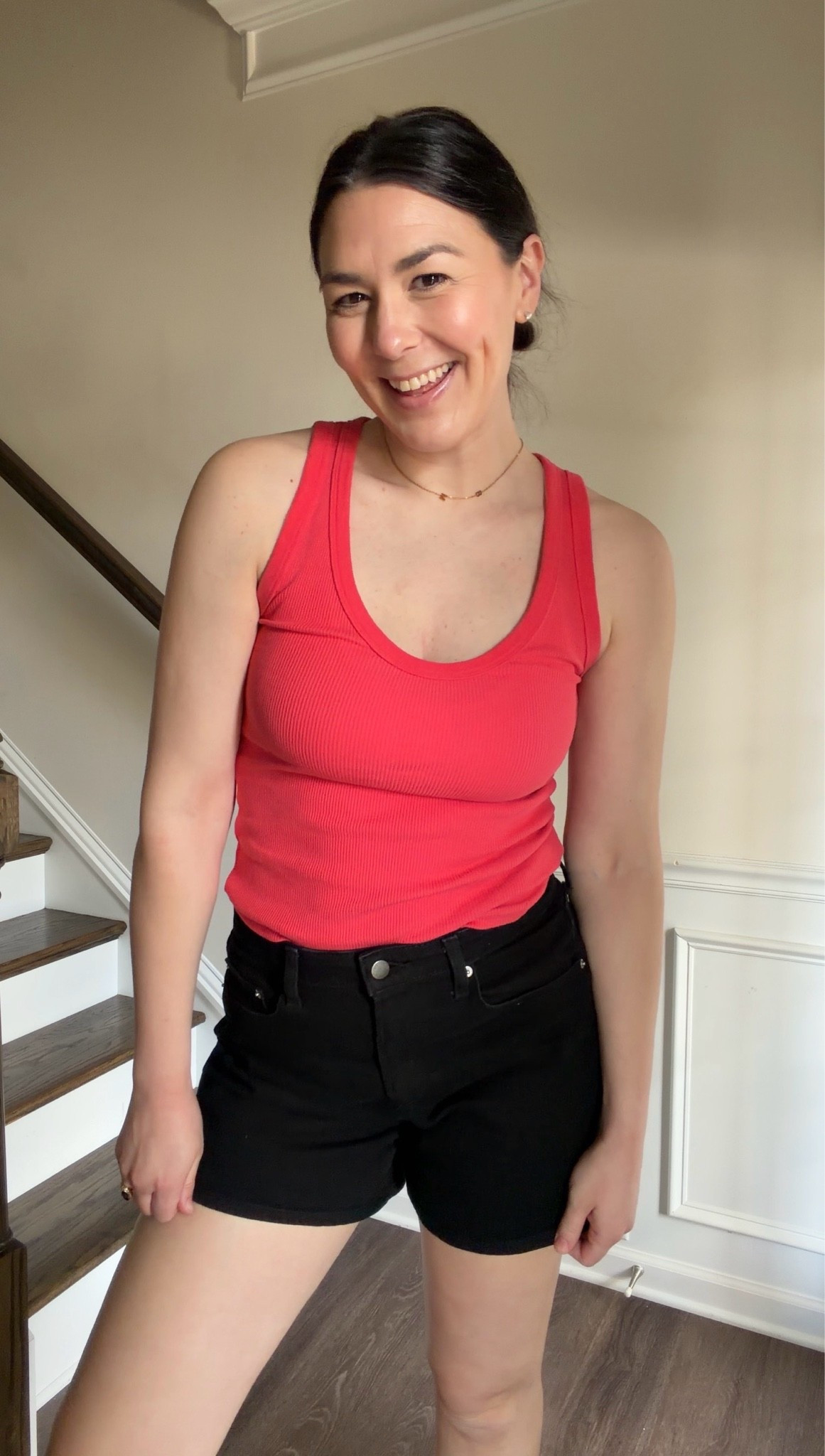 Wearing a small in the ribbed tank & 10 in the shorts (I recommend sizing up one)! They’re a stretchy denim and so flattering on! Comfy for all day wear and never have to adjust them 👏🏼

#LTKootd #LTKTall #LTKMidsize