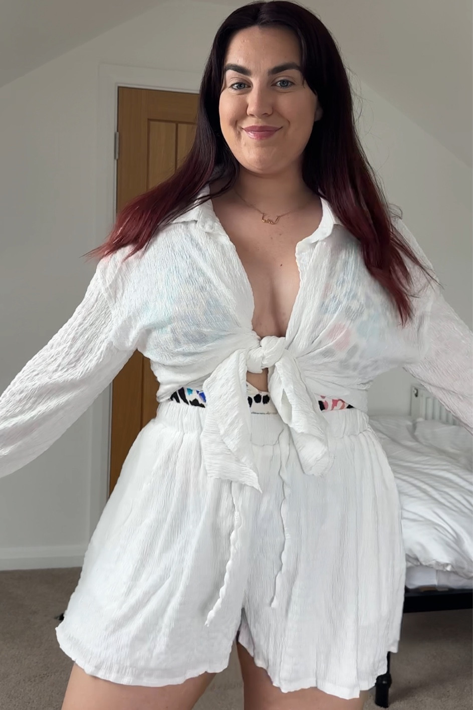 Cute white beach co-ord that’s fuller bust & curve friendly 🌞 Oversized shirt (18) & shorts (16) 

#LTKcurves #LTKswim #LTKstyletip