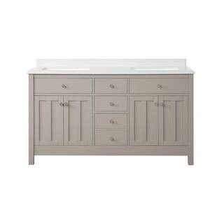 Hillside 60 in. Bath Vanity in Sharky Gray with Cultured Marble Vanity Top in White with White Basin | The Home Depot