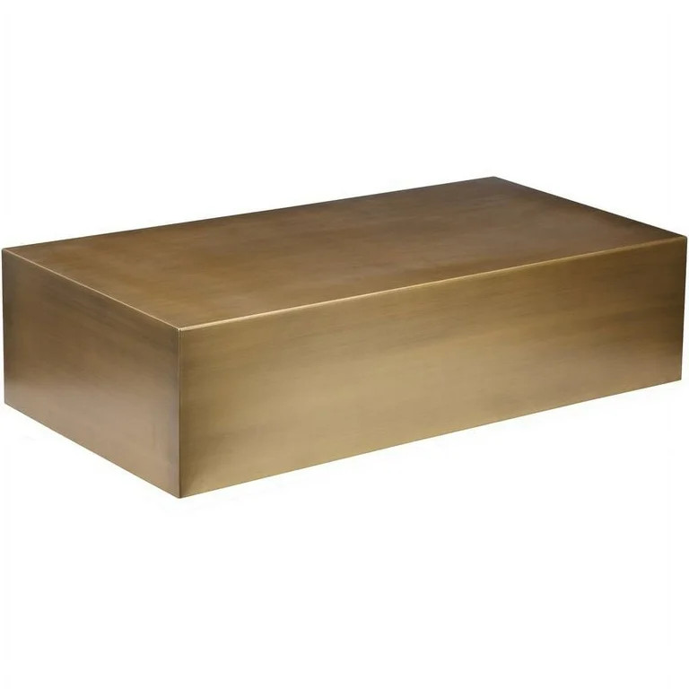 Pangea Home Spencer Metal Coffee Table in Brushed Brass | Walmart (US)