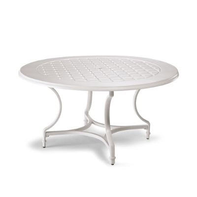 Grayson 60" Round Dining Table in White Aluminum | Frontgate