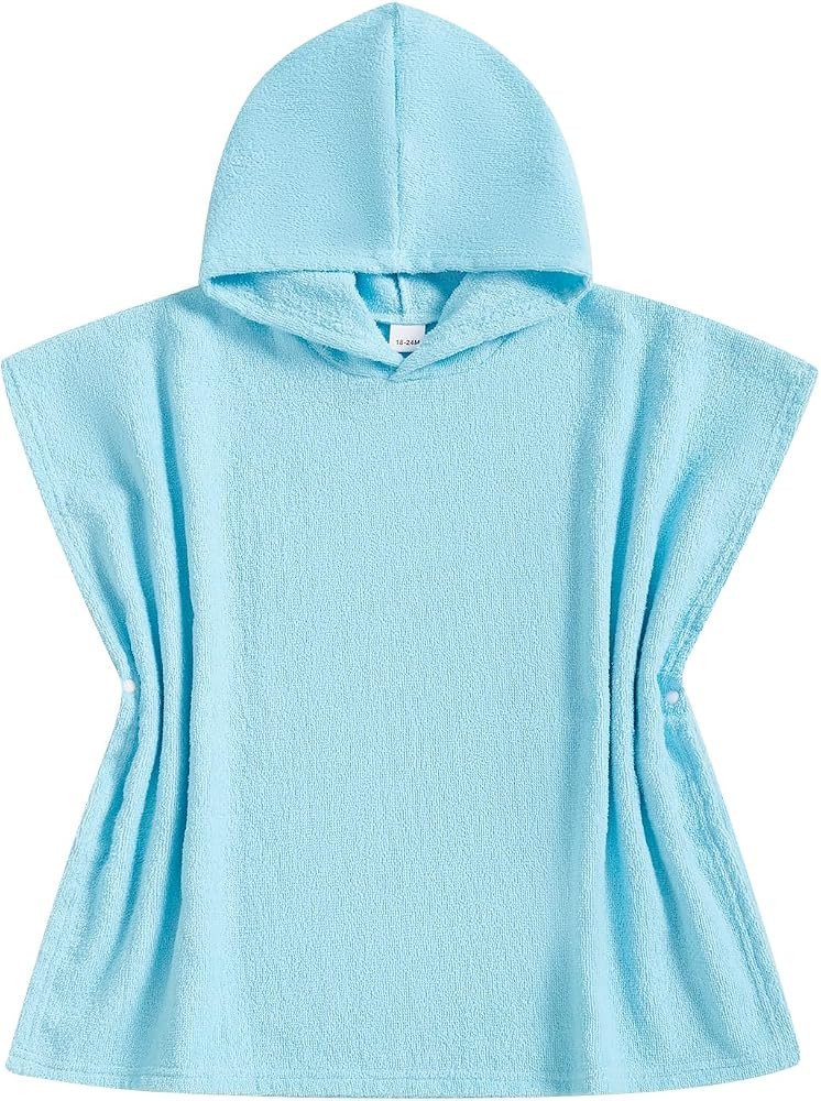 woshilaocai Toddler Swim Coverup Boy Girl Hooded Poncho Kid Baby Swimsuit Cover Up for Beach, Poo... | Amazon (US)