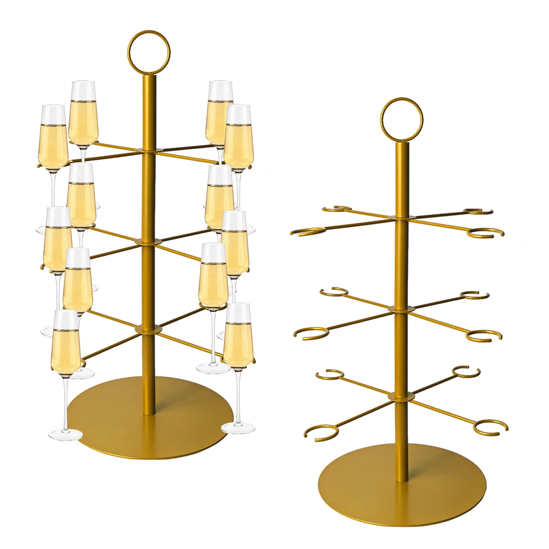 Champagne Tower Champagne Stand, Cocktail Tree Stand for Drinks Tower, 3 Tier 12 Brackets Metal W... | Amazon (US)