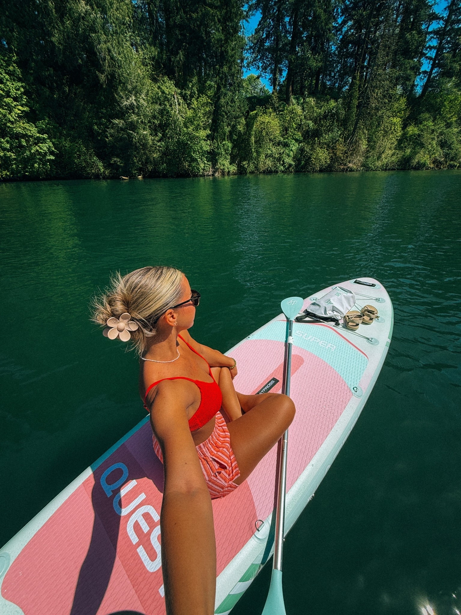 Paddleboard season is my favorite season! 🏄‍♀️ these boards come in a backpack with everything you need on SALE too! Also linking my essentials for a perfect day out on the 🌊 

Grab your favorite design! ✌🏼 

Paddleboards, paddleboarding, summer activity, water sports, cute paddle boards 

#LTKSwim #LTKActive