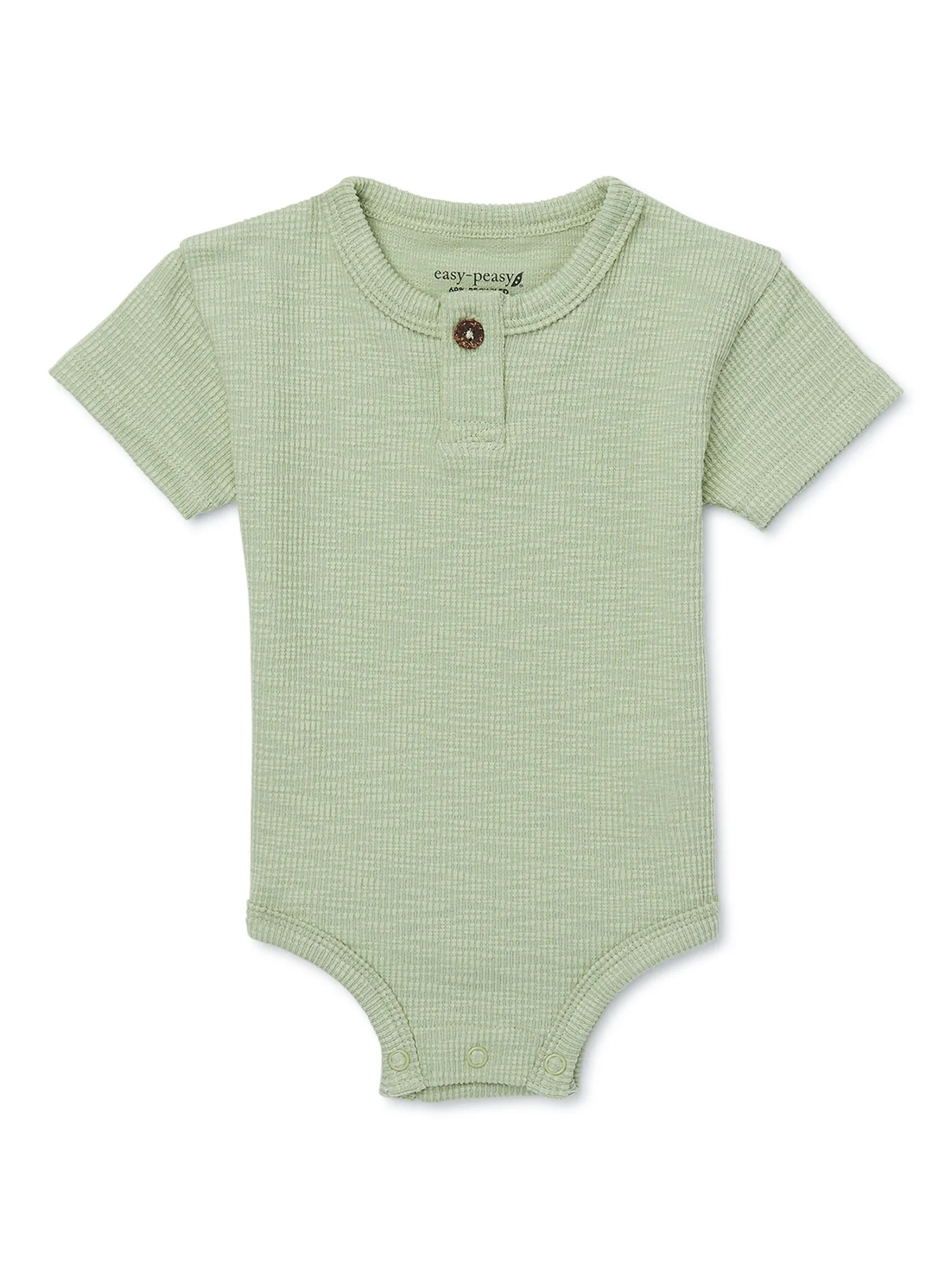 easy-peasy Baby Short Sleeve Henley Solid Bodysuit, Sizes 0-24 Months | Walmart (US)