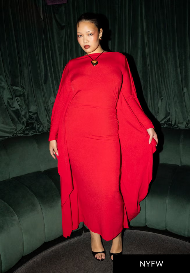 Maxi Dress with Cape Sleeves | Eloquii