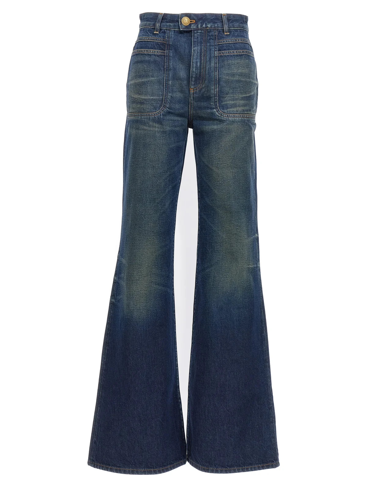 Balmain Belt-Looped Flared Jeans | Cettire Global