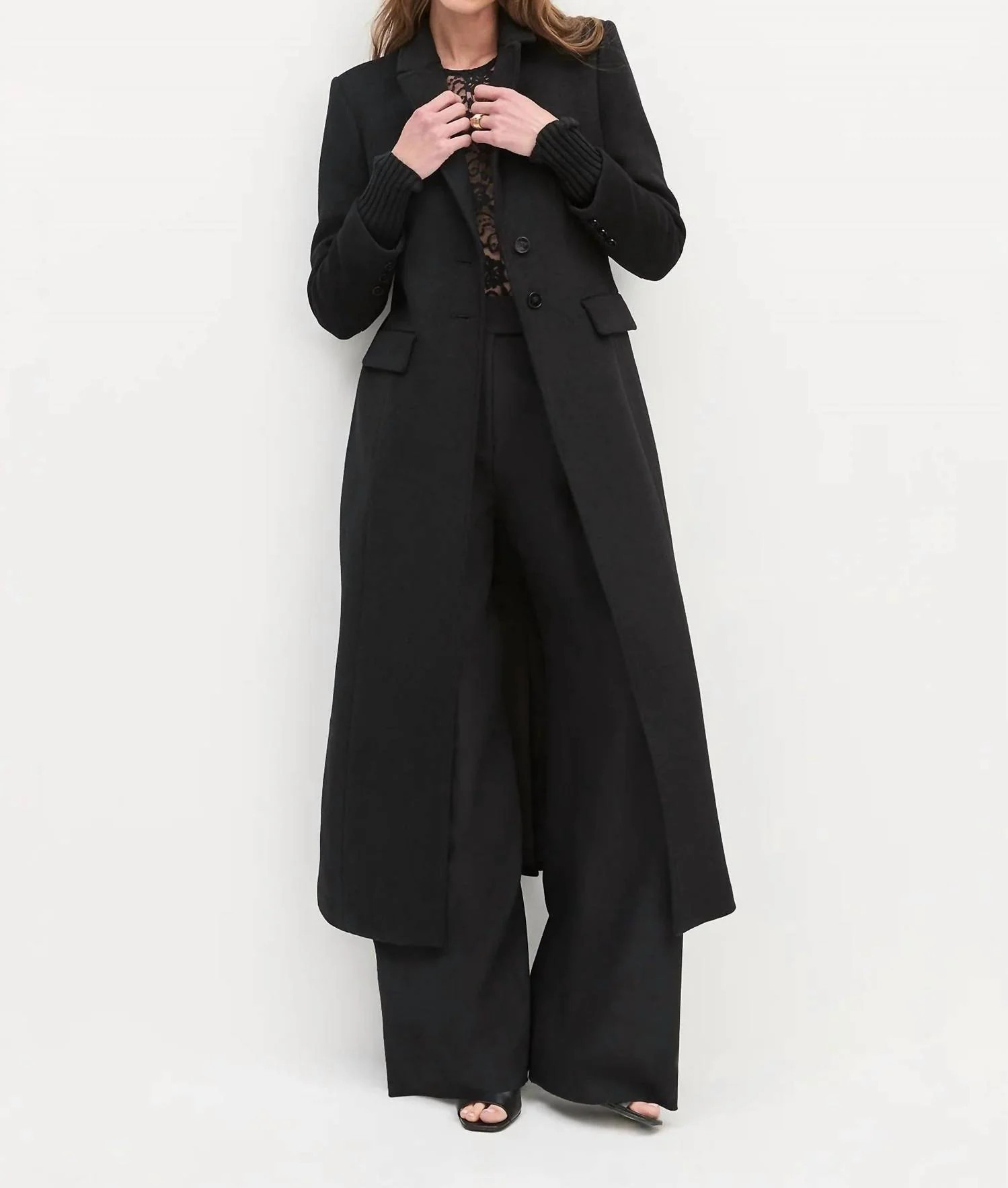 City Blazer Long Coat In Black | Shop Simon