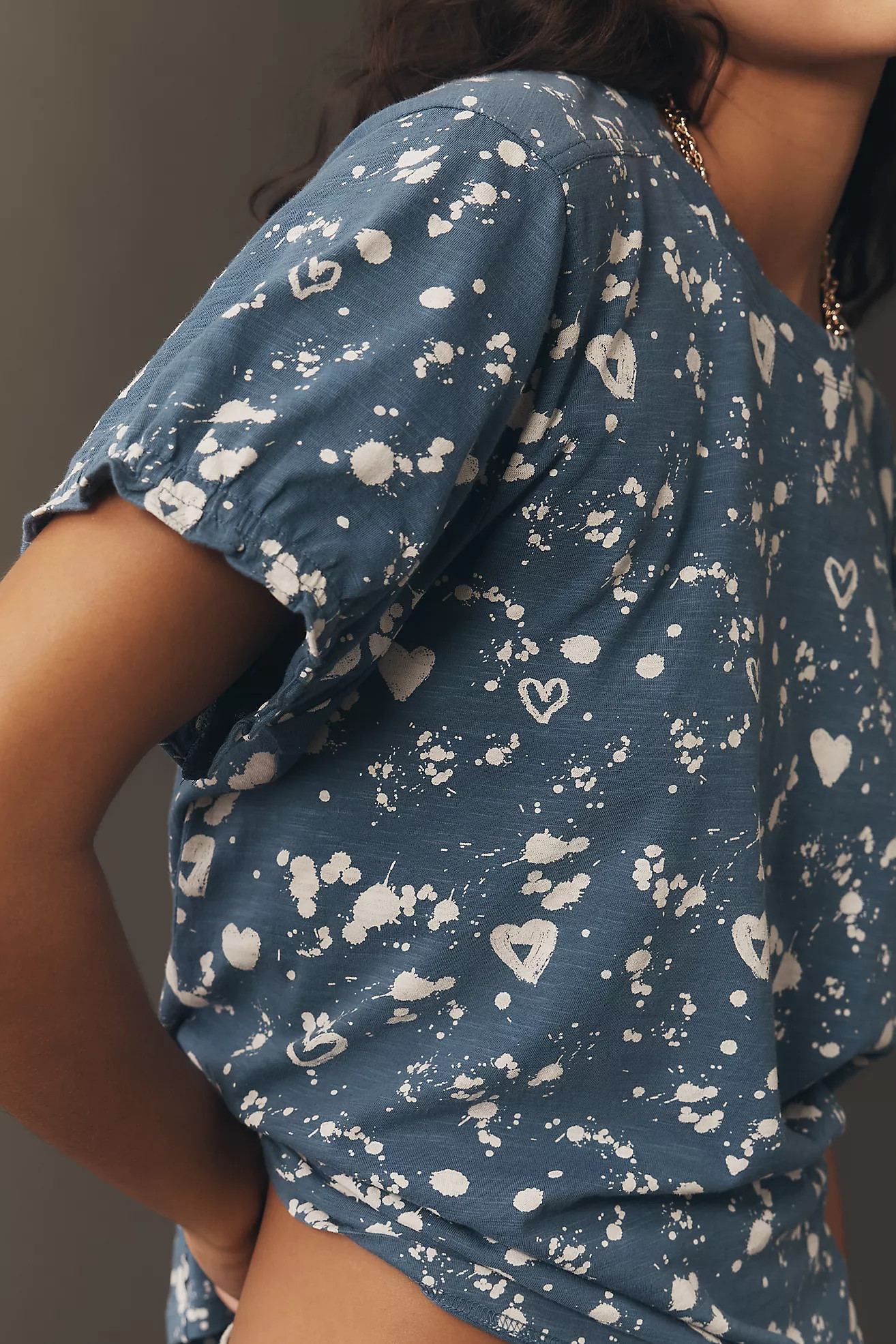Bennie Puff-Sleeve Crew-Neck Tee by Pilcro | Anthropologie (US)