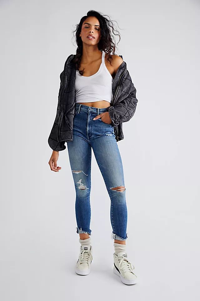 MOTHER The Swooner Ankle Fray Jeans | Free People (Global - UK&FR Excluded)