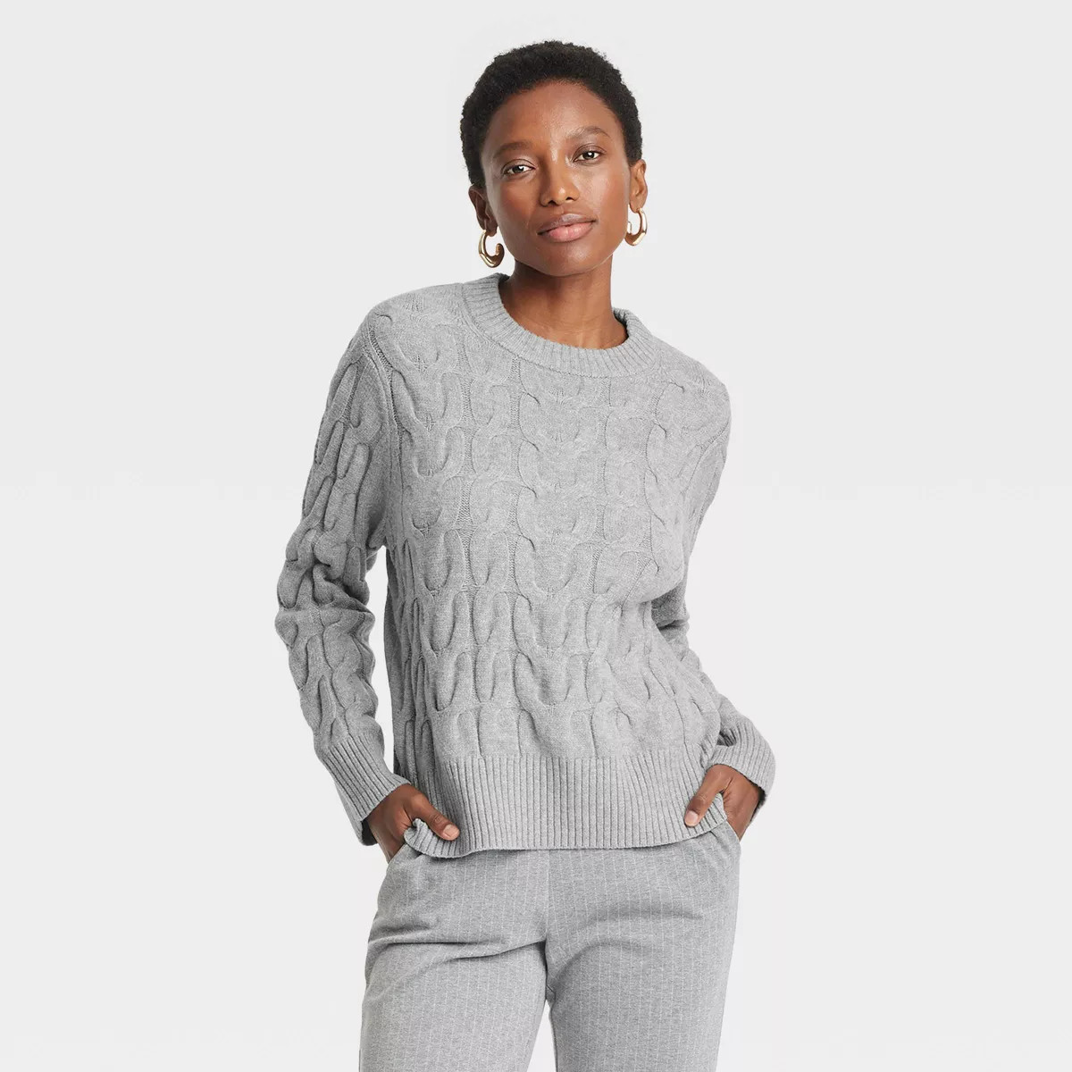 Women's Cable Crewneck Pullover Sweater - A New Day™ | Target