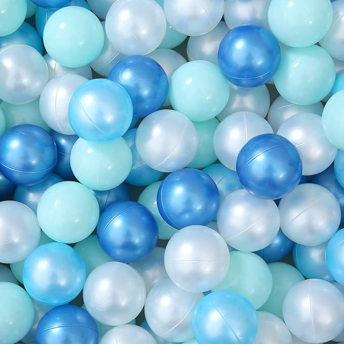 Pit Balls for Kids -100PCS Pearl 4 Blue Colors Play Balls Crawl Ball BPA Free for Toddlers 1-3 Ki... | Amazon (US)