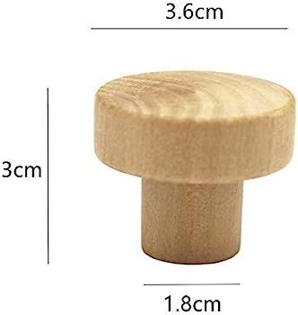 WEICHUAN 20PCS Round Unfinished Wood Cabinet Furniture Drawer Knobs Pulls Handles (Diameter: 3.6c... | Amazon (US)