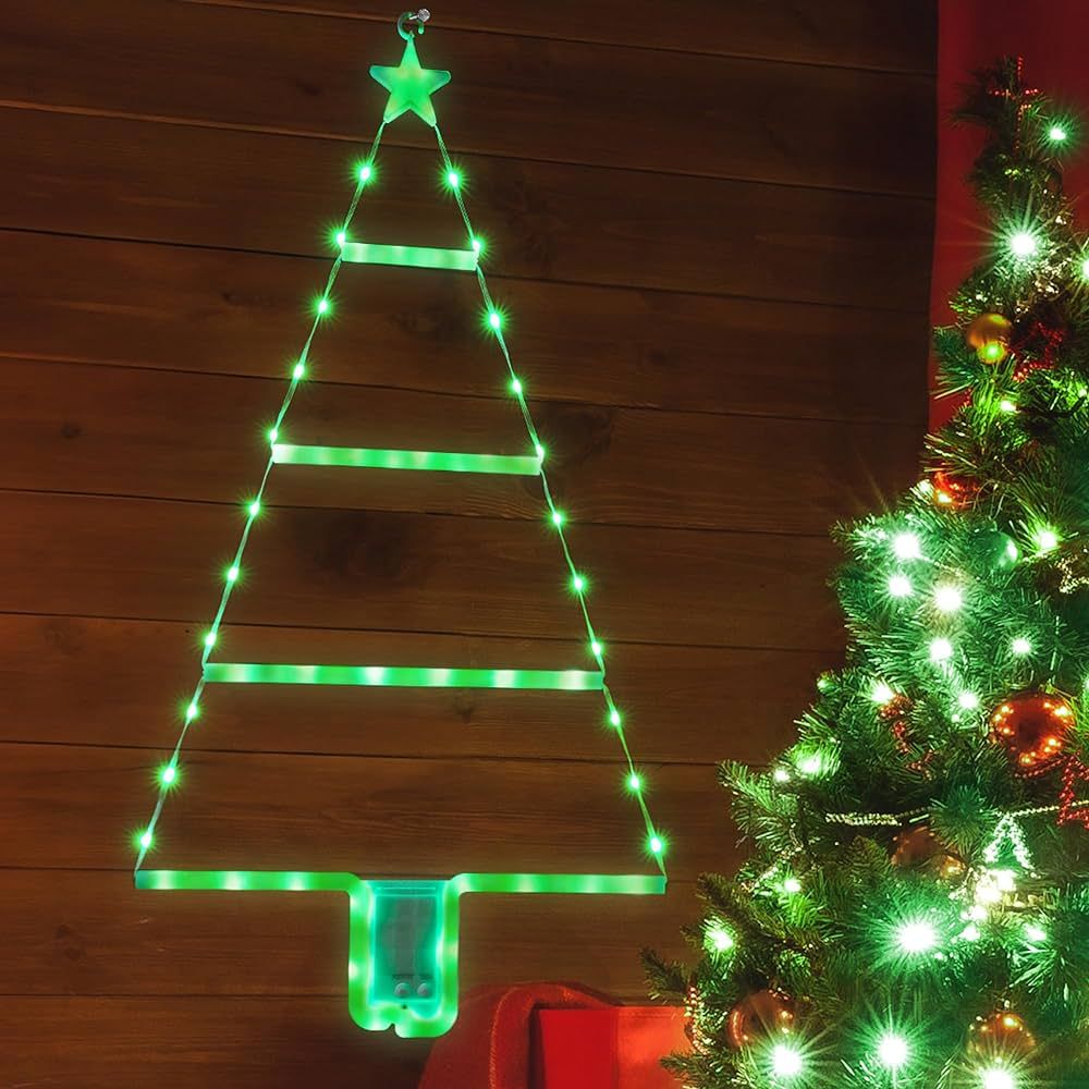 Toodour Christmas Decorations Lights, 2ft LED Ladder Lights, Green Christmas Wall Window Hanging ... | Amazon (US)
