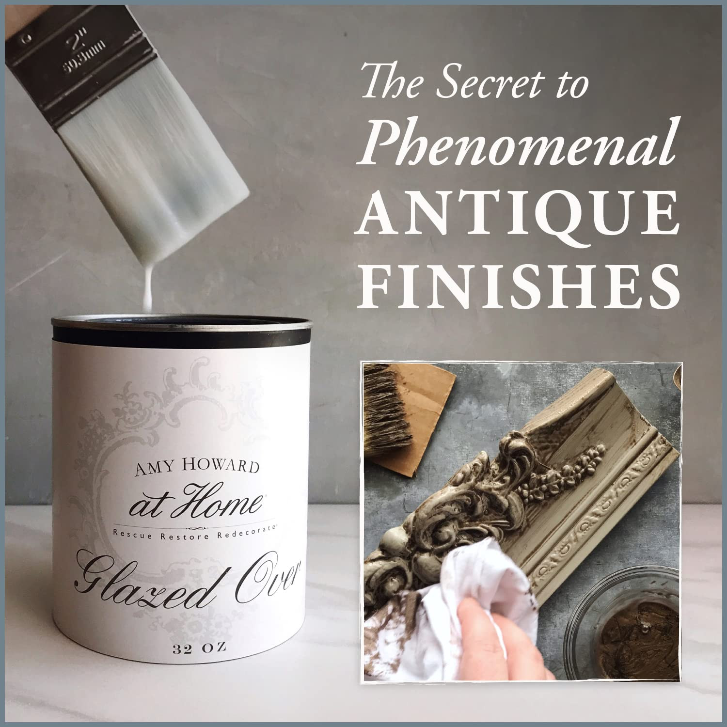 Amazon.com: AMY HOWARD AT HOME - Glazed Over - Finishing Glaze For Faux Painting - Water-Based Clear Glazing Paint Medium for Custom Finishes On Wood, Metal, Fabric, Canvas, Walls and More - 32 OZ | Amazon (US)