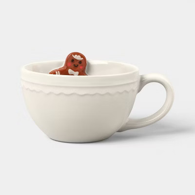 13 fl oz Christmas Stoneware Gingerbread Peek-a-boo Mug - Wondershop™ | Target