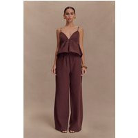 Janayia Cotton Wide Leg Pants / Dark Espresso | MESHKI | XXS | MESHKI US