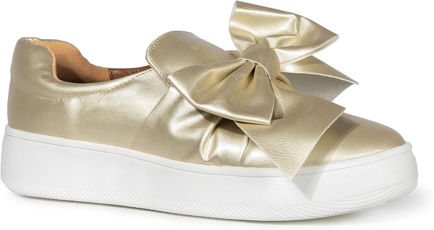 J. Adams Wally Platform Sneakers for Women - Comfortable Slip On Shoes with Bow | Amazon (US)