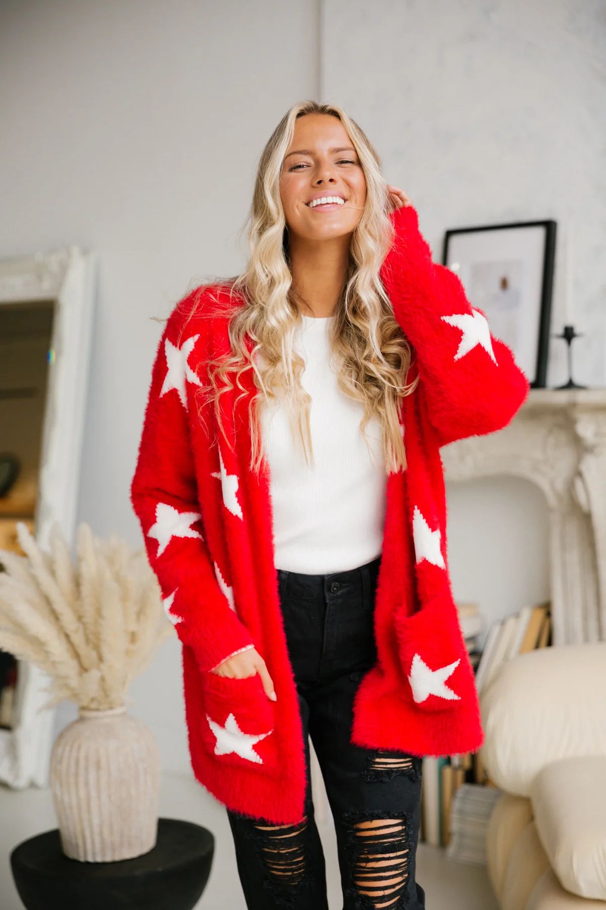 ELECTRIC RED CARDIGAN | Judith March