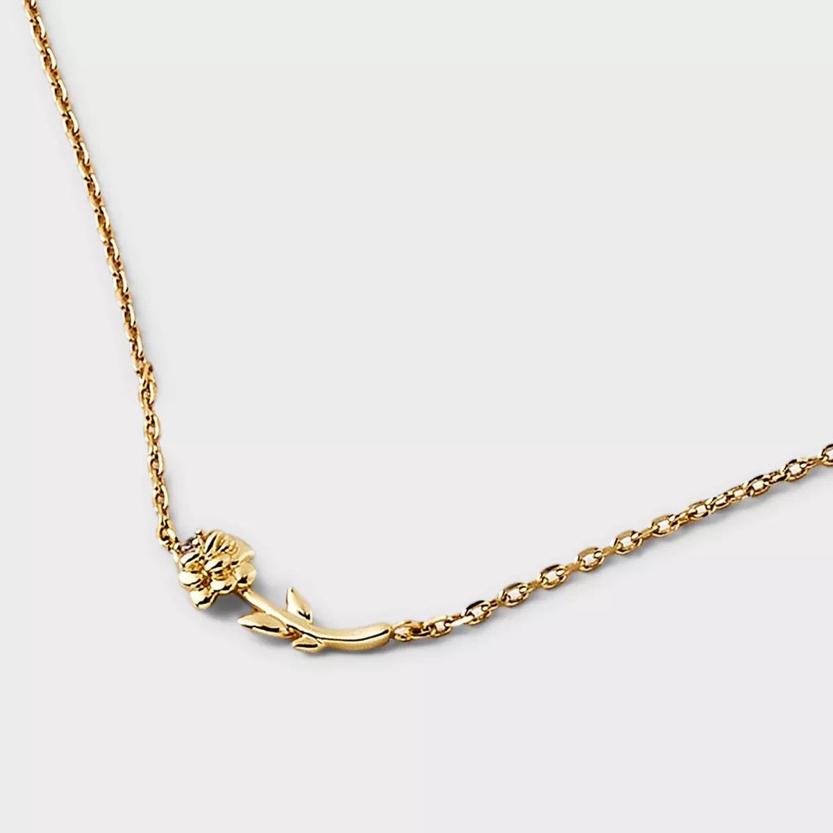 14K Gold Dipped Cubic Zirconia Rose Pendant Necklace - A New Day™ Gold | Target