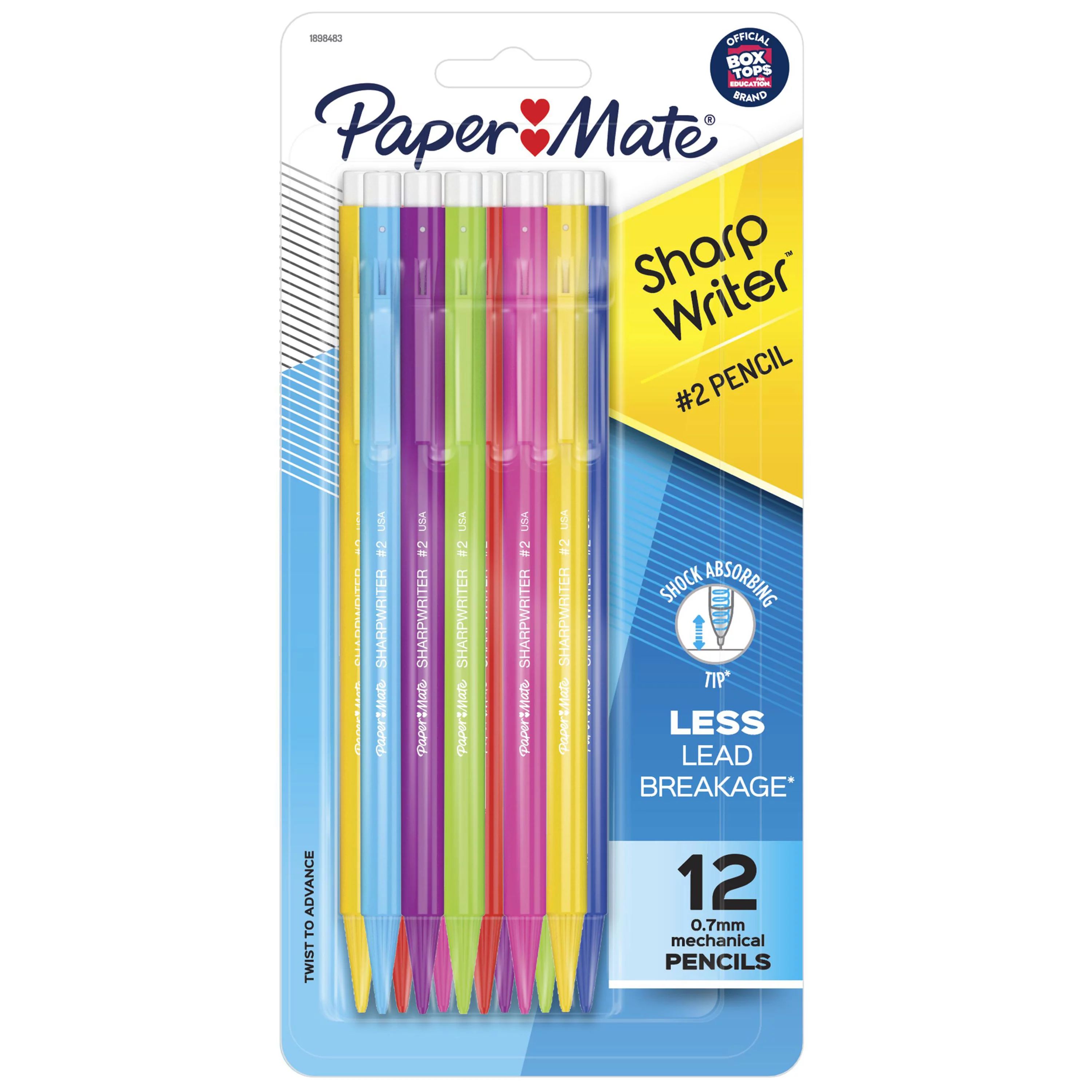 Paper Mate SharpWriter Mechanical Pencils, 0.7 mm HB #2 Lead, Fun Assorted Color Barrels, 12 Coun... | Walmart (US)