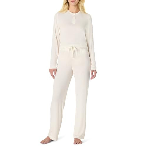 Amazon Essentials x Sofia Grainge Women's Long Sleeve Henley Pajama Set, Ivory, X-Small | Amazon (US)