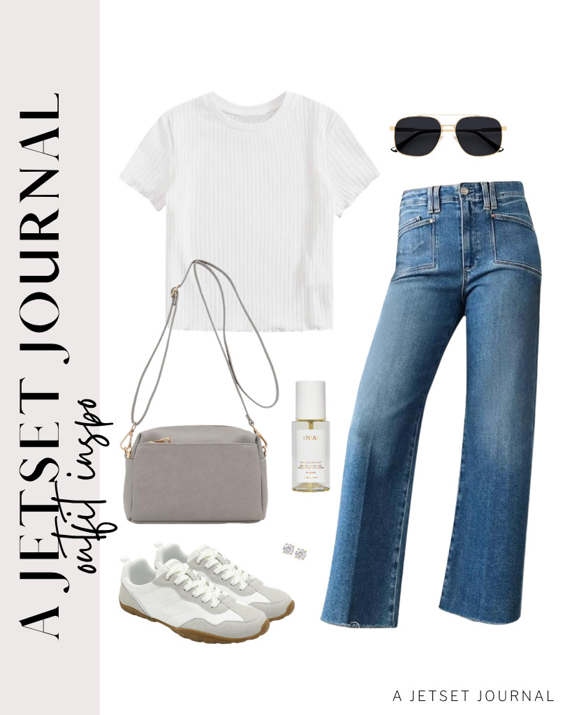 This white ribbed knit crew-neck shirt is a cute top to wear with these high-waisted jeans from Astylish. Luckily I found these stylish fashion sneakers that match the outfit and a classy crossbody bag that could add more style to it.


#LTKSeasonal #LTKSaleAlert #LTKTravel 

 