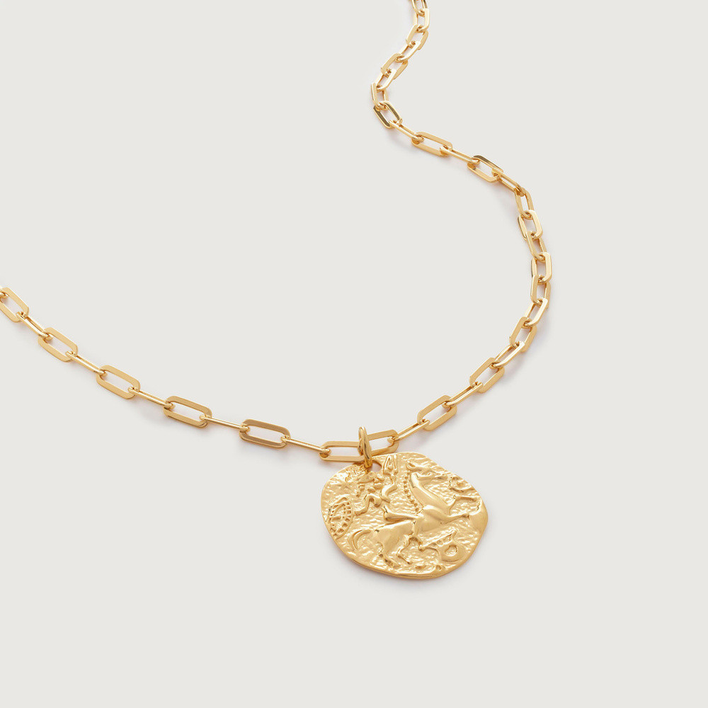 Goddess Coin Paperclip Chain Necklace | Monica Vinader (US)