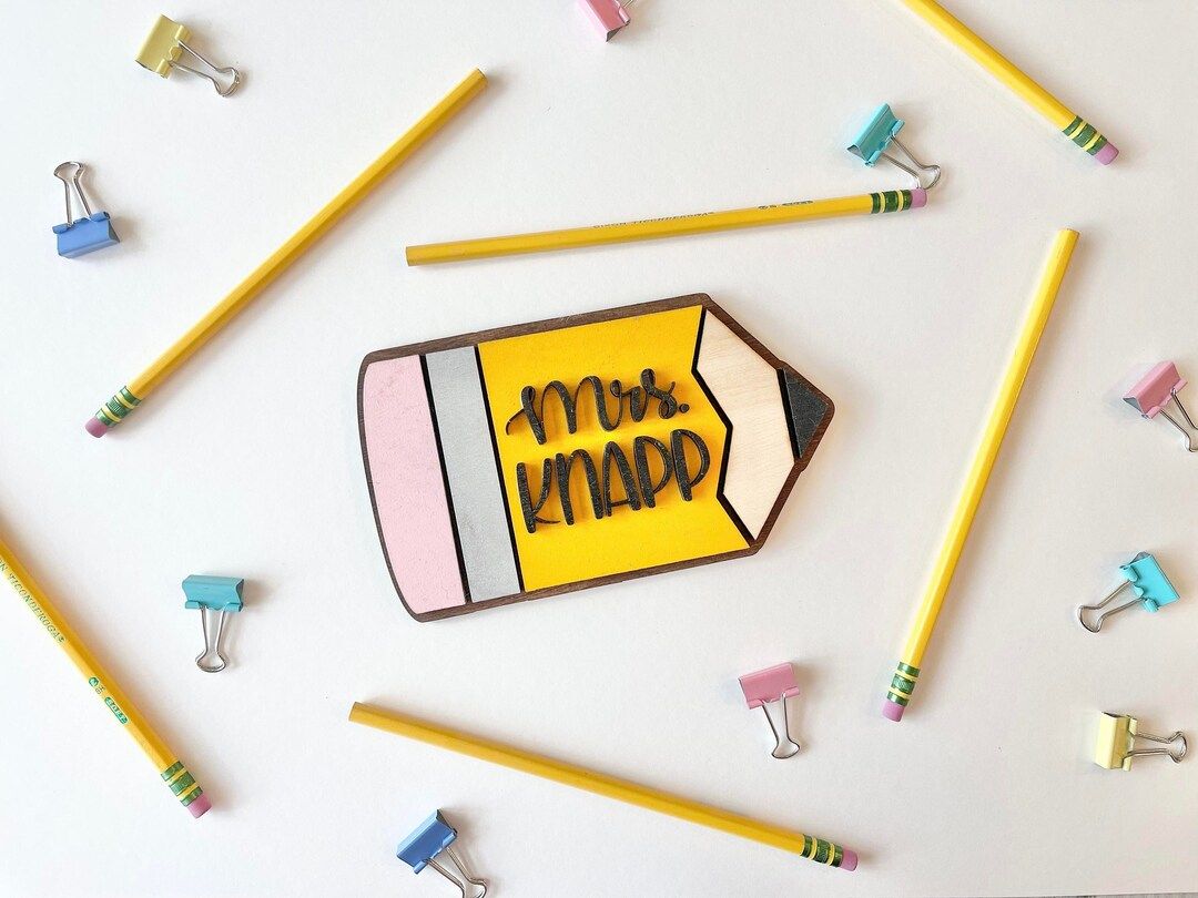 Personalized Desktop Teacher Pencil Sign - Mini Pencil Sign for Teachers - Gifts for Teachers - T... | Etsy (US)