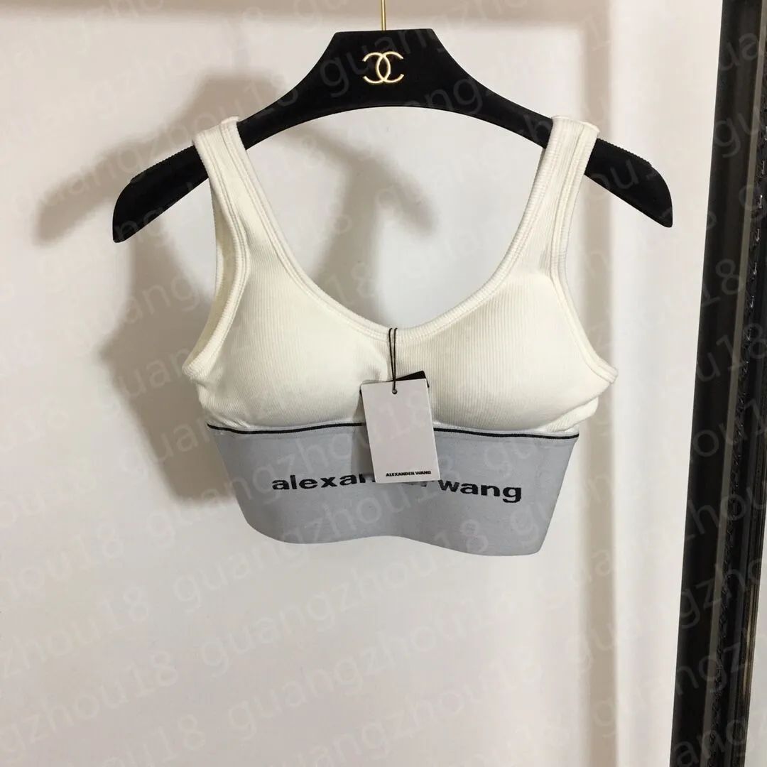 Alexander-Wang Dupe Sports Bra Fashion Knitwear Autumn Winter Knitted Shirts for Women Black Whit... | DHGate